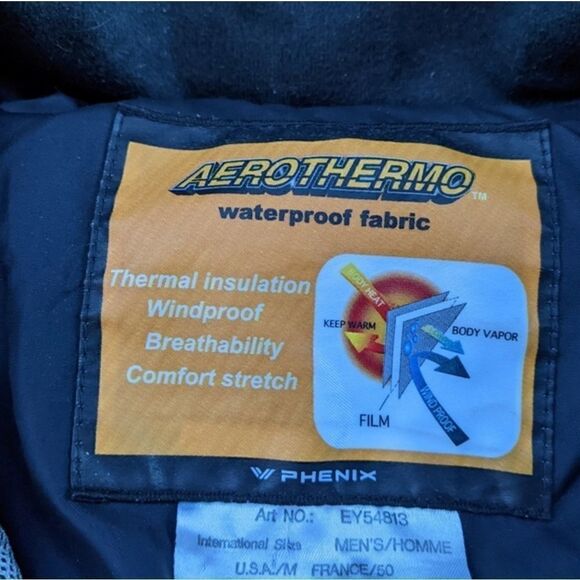 Phenix ski jacket aerothermal lightweight warm coat black and gold skiing winter - Picture 4 of 16